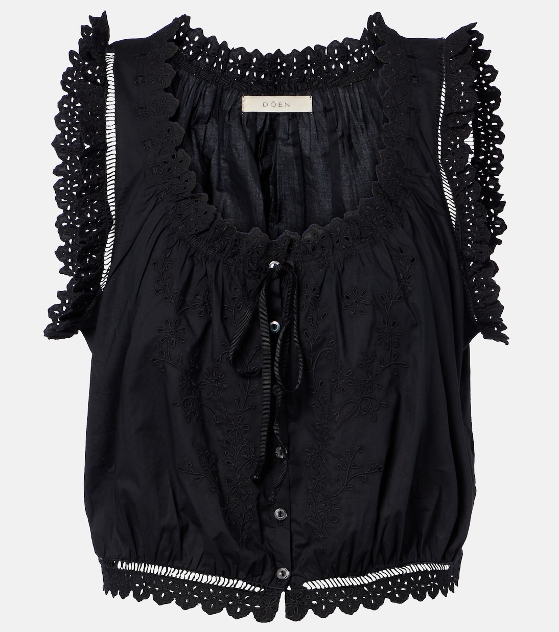 Traveler embroidered cotton top | Dôen
