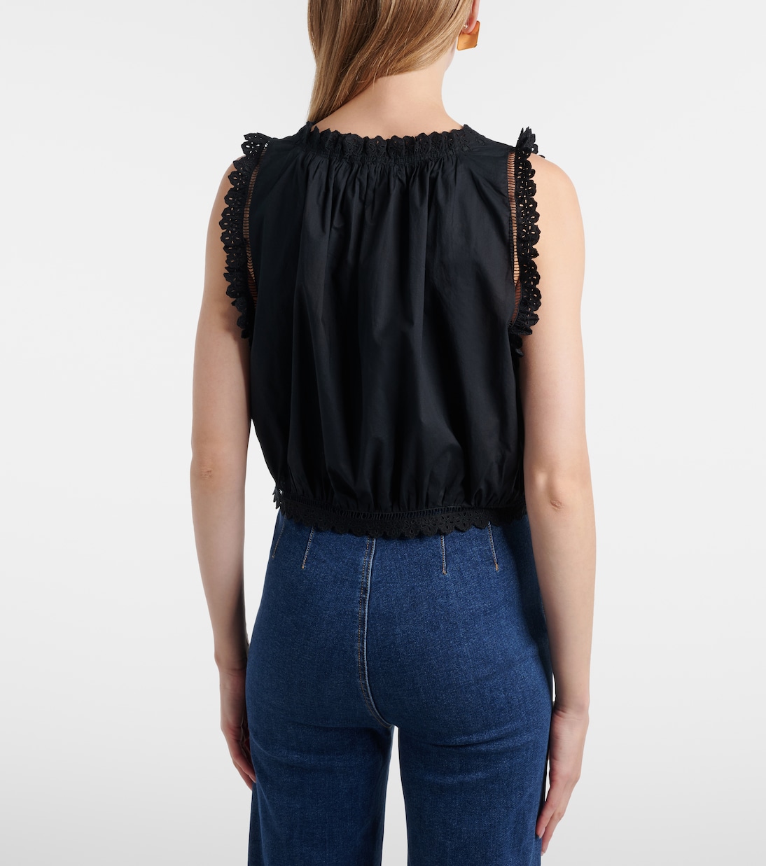 Traveler embroidered cotton top | Dôen