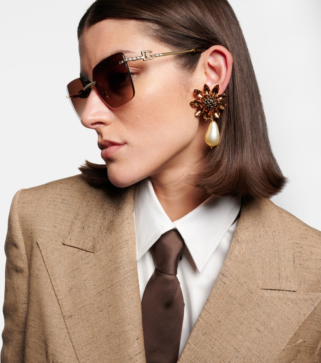 DG crystal-embellished square sunglasses | Dolce&Gabbana