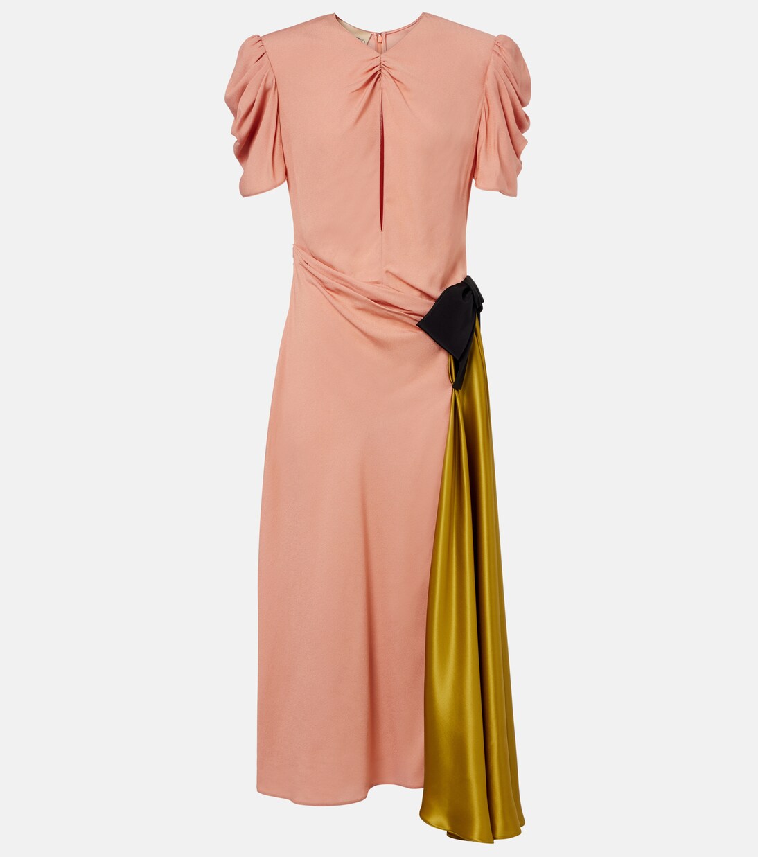 Bow-detail draped midi dress | Valentino