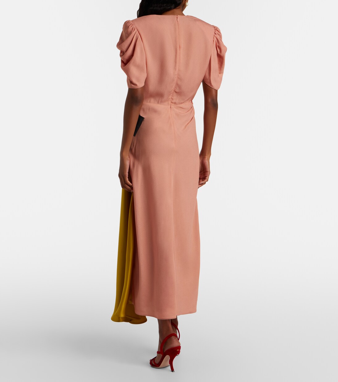 Bow-detail draped midi dress | Valentino
