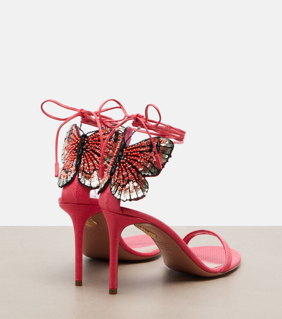 Papillon Damour embellished sandals | Aquazzura
