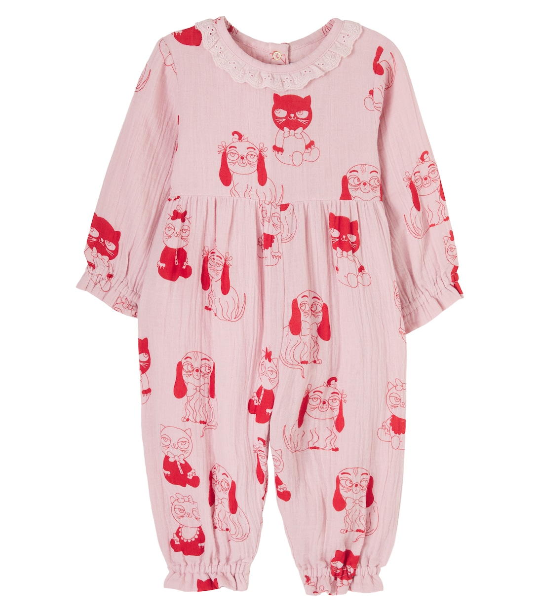 Baby printed cotton jumpsuit | Mini Rodini