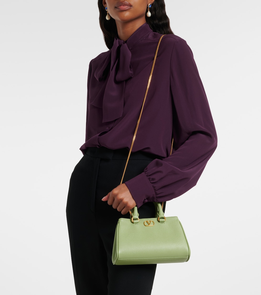 VLogo Mini leather top-handle bag | Valentino Garavani