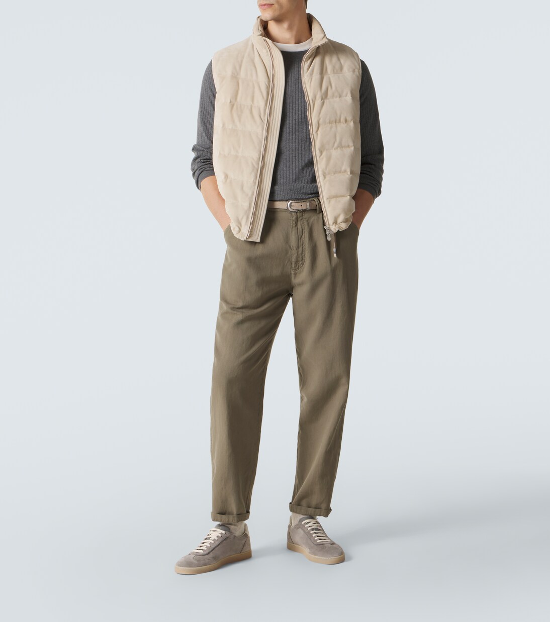 리브 니트 코튼 스웨터 | Brunello Cucinelli