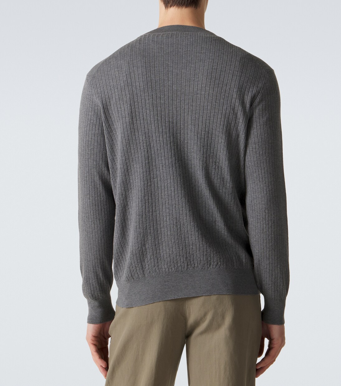 리브 니트 코튼 스웨터 | Brunello Cucinelli