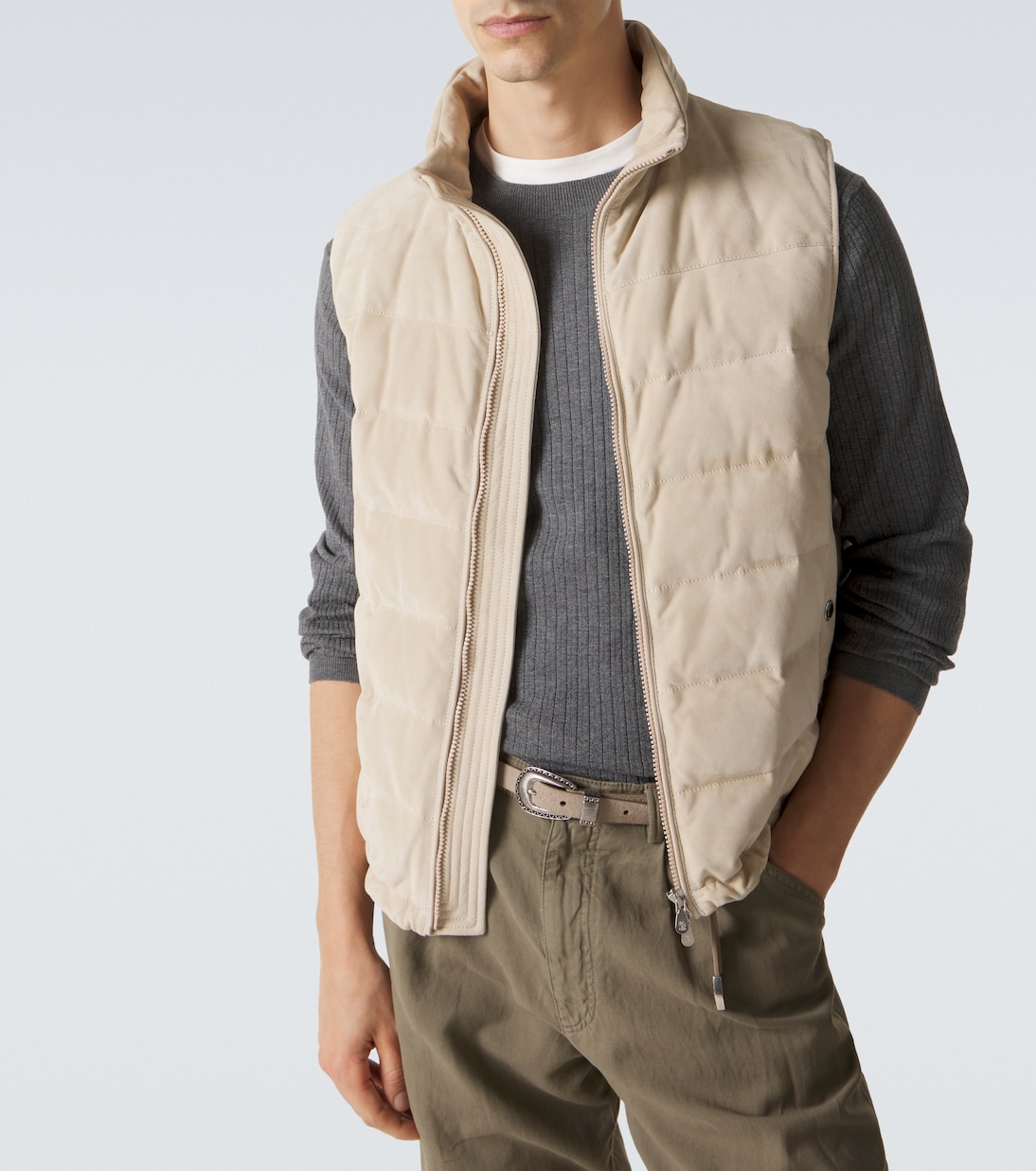 리브 니트 코튼 스웨터 | Brunello Cucinelli