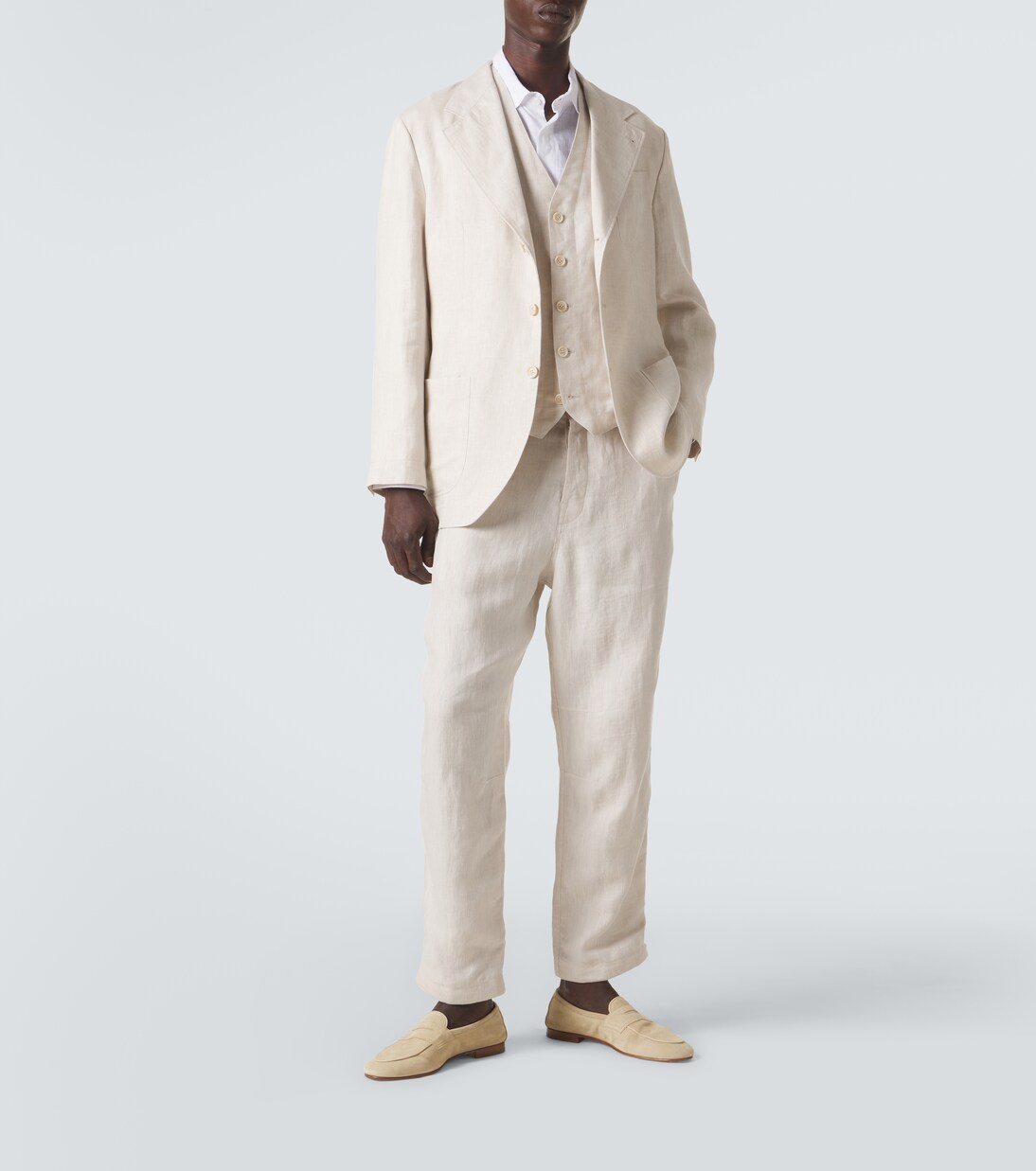Linen straight pants | Brunello Cucinelli