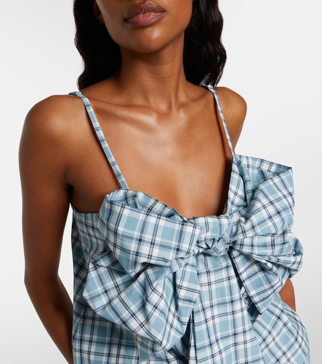 Top de algodón a cuadros con lazo | Acne Studios
