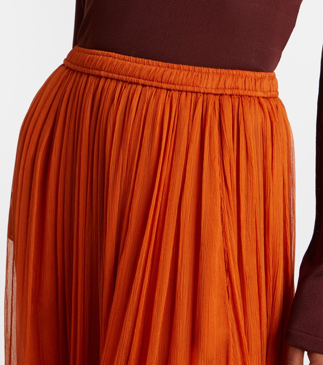 Ruffled sheer silk maxi skirt | Saint Laurent