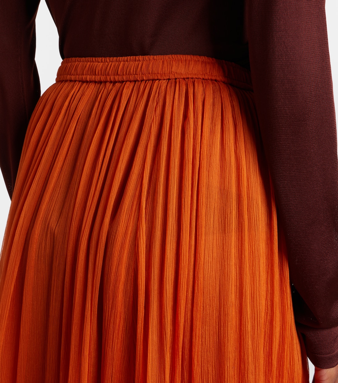 Ruffled sheer silk maxi skirt | Saint Laurent
