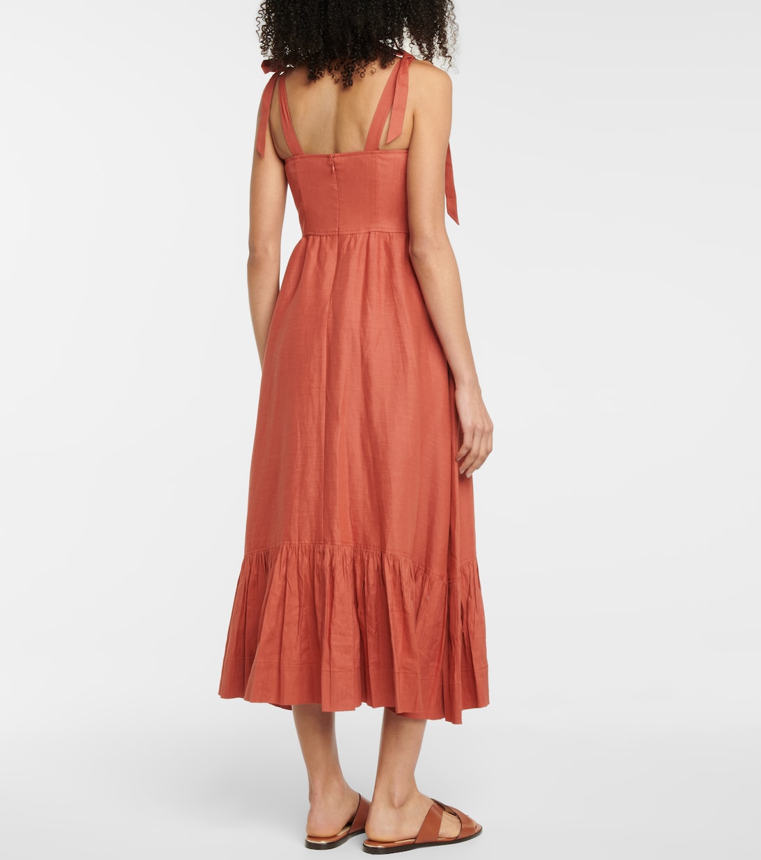 Robe midi Georgia en lin mélangé | Simkhai