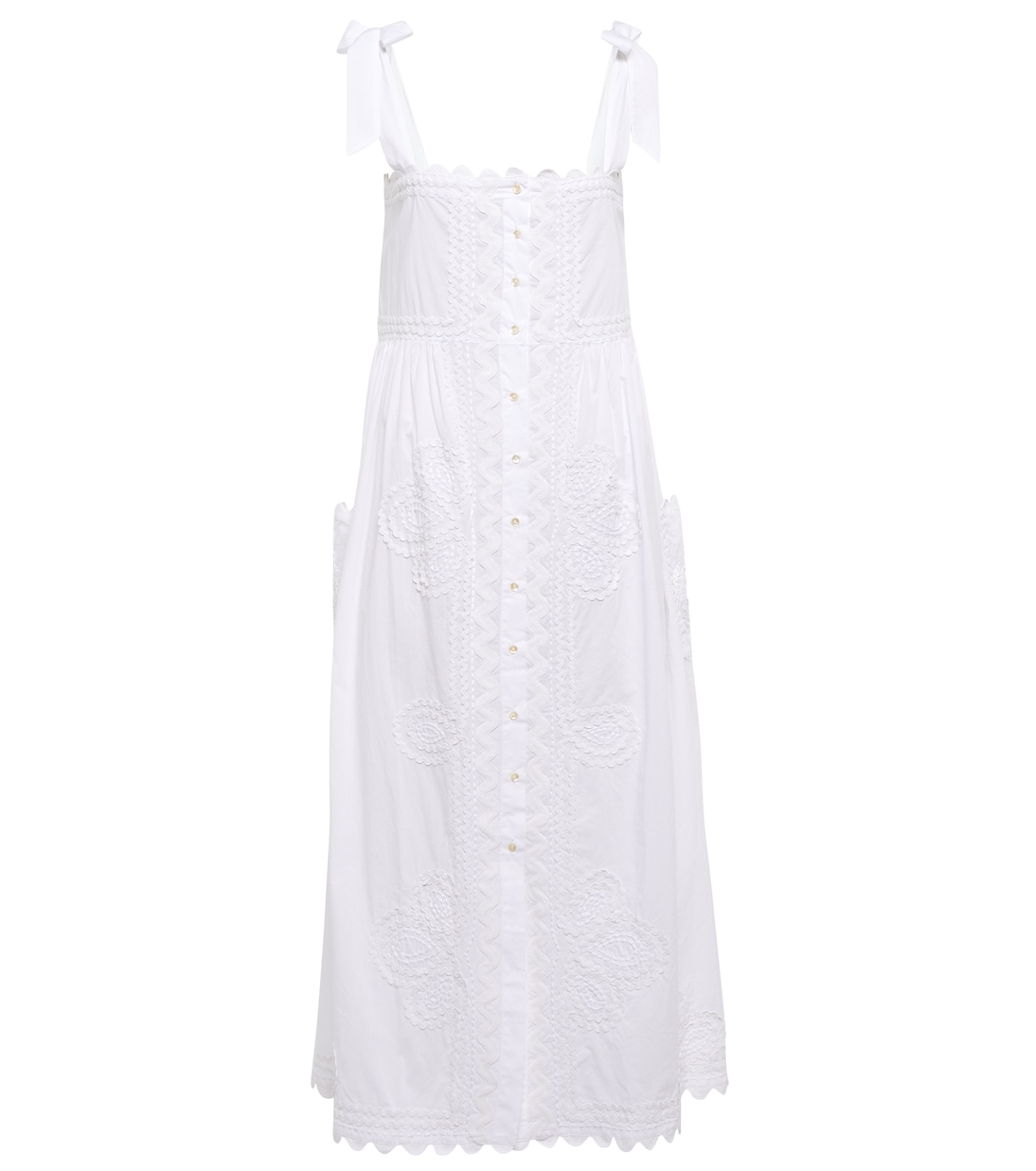 Robe midi brodée en coton | Juliet Dunn
