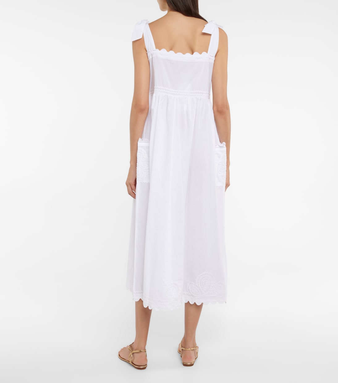 Robe midi brodée en coton | Juliet Dunn