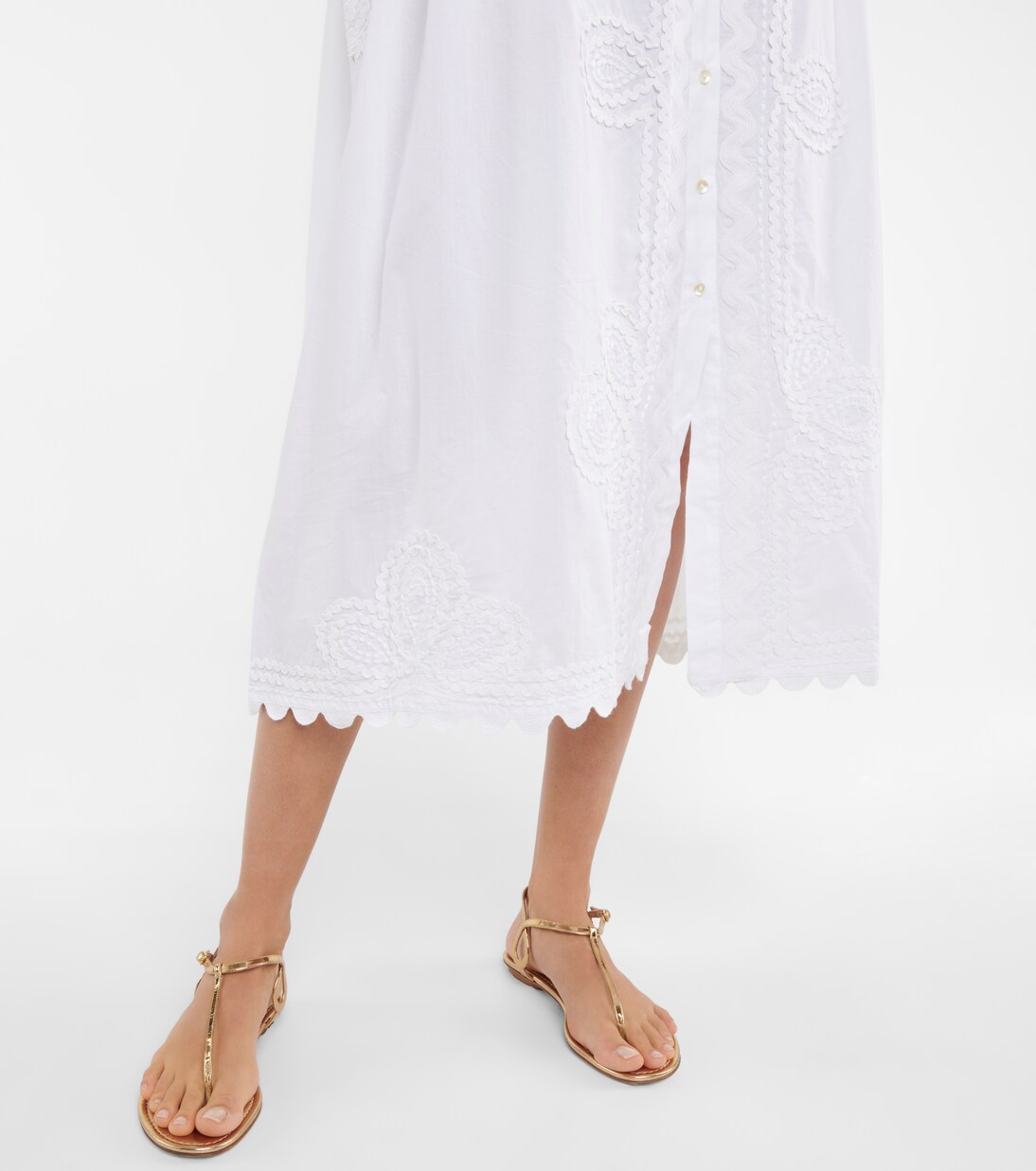 Robe midi brodée en coton | Juliet Dunn