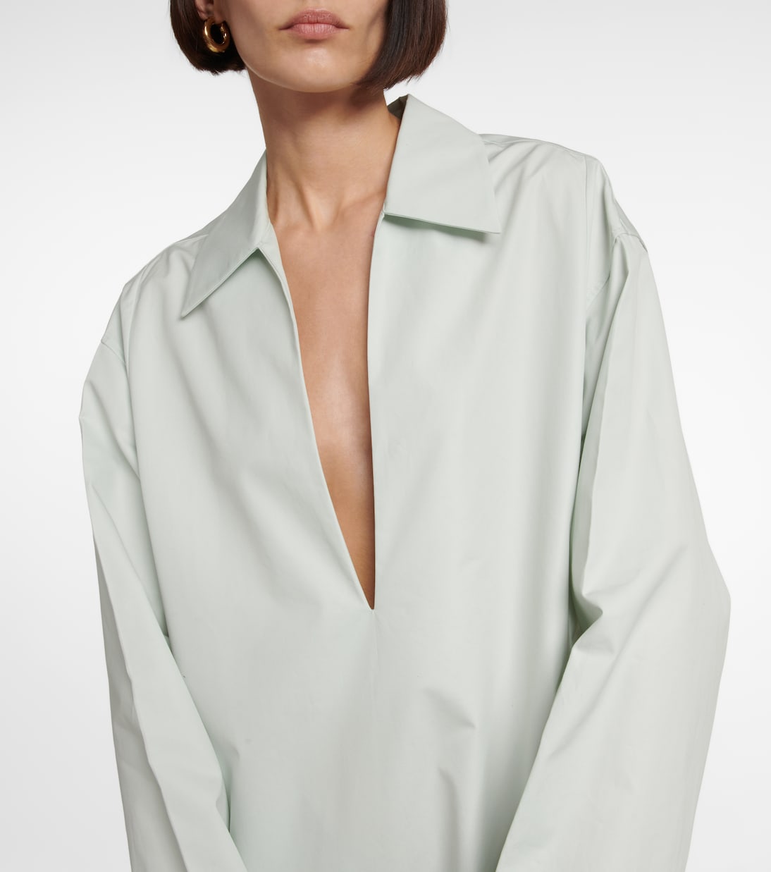 V-neck cotton minidress | Jil Sander