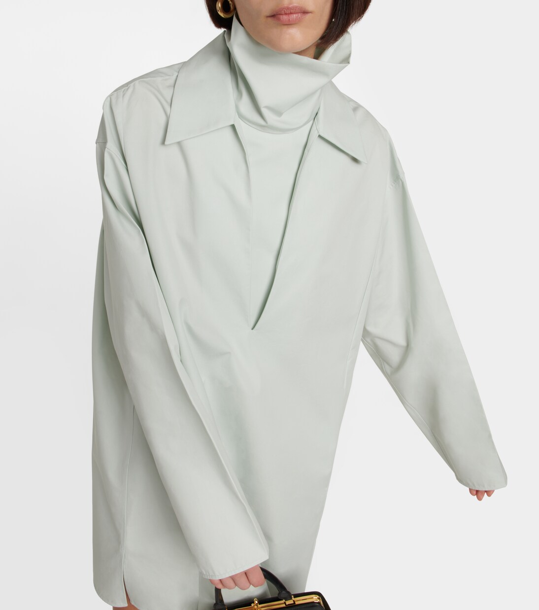 V-neck cotton minidress | Jil Sander