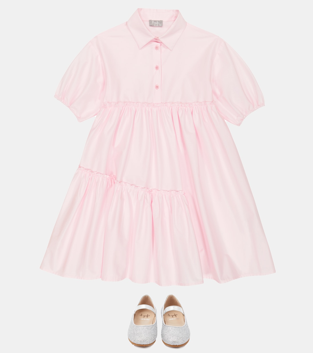 Robe chemise en satin de coton mélangé | Il Gufo