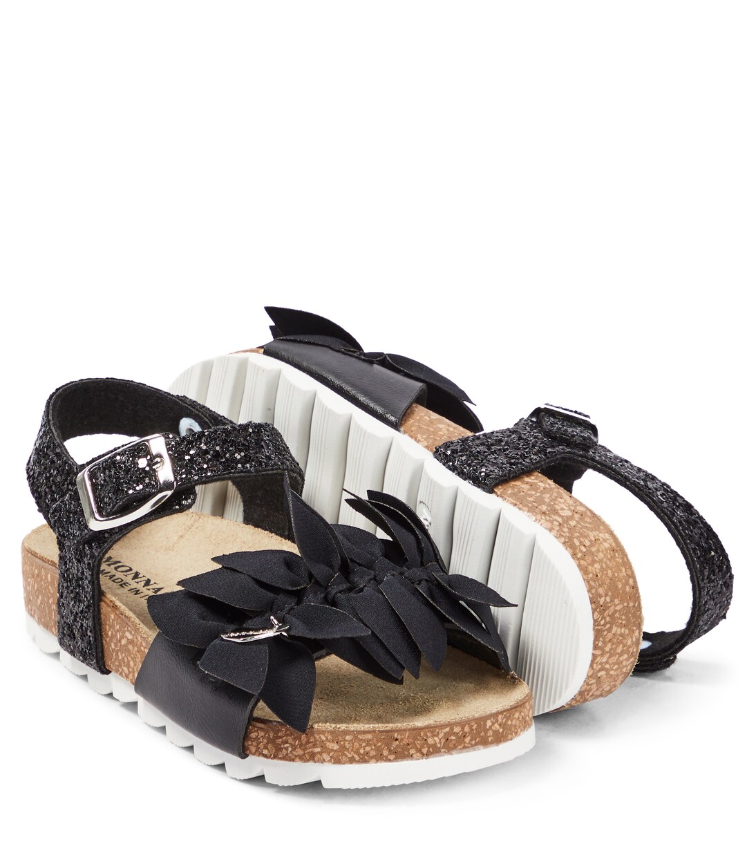 Floral-appliquéd sandals | Monnalisa