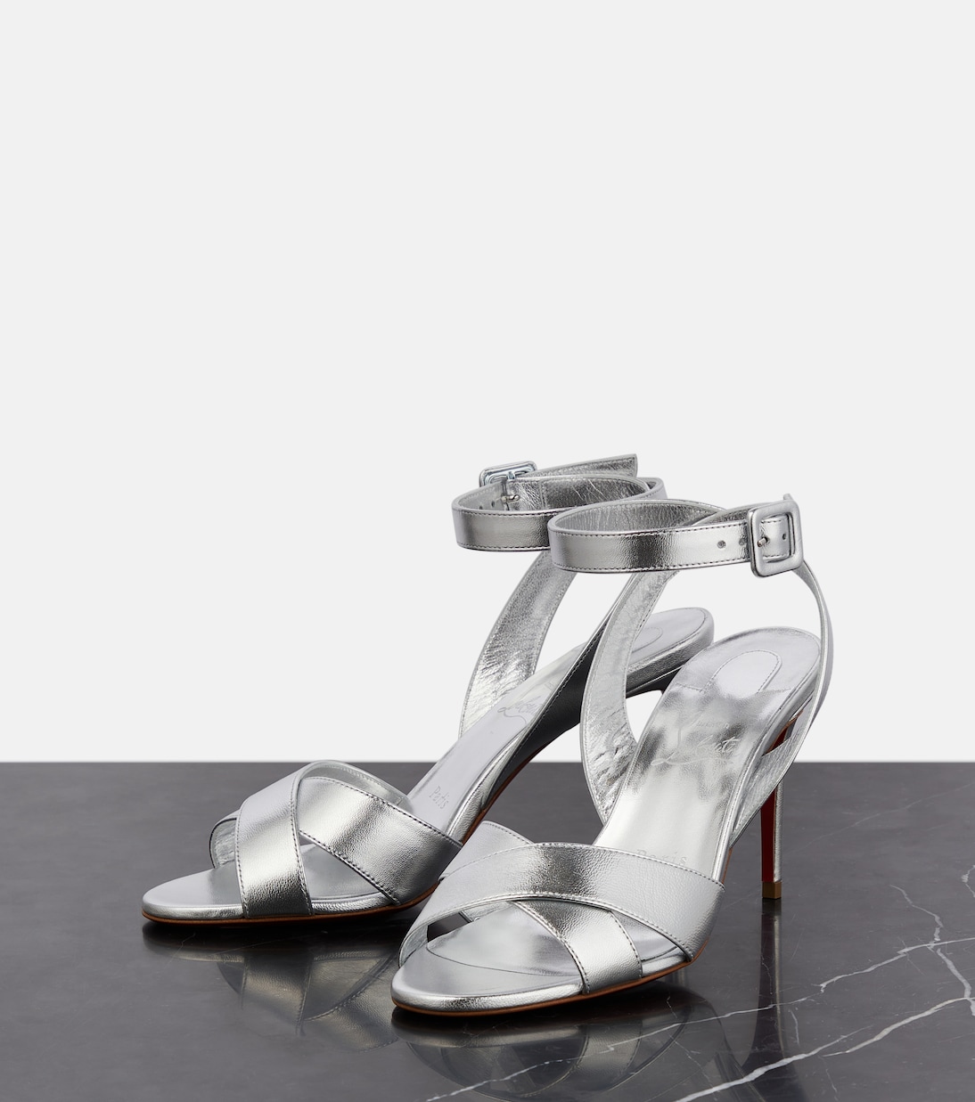 Sandali Mariza 85 in pelle metallizzata | Christian Louboutin