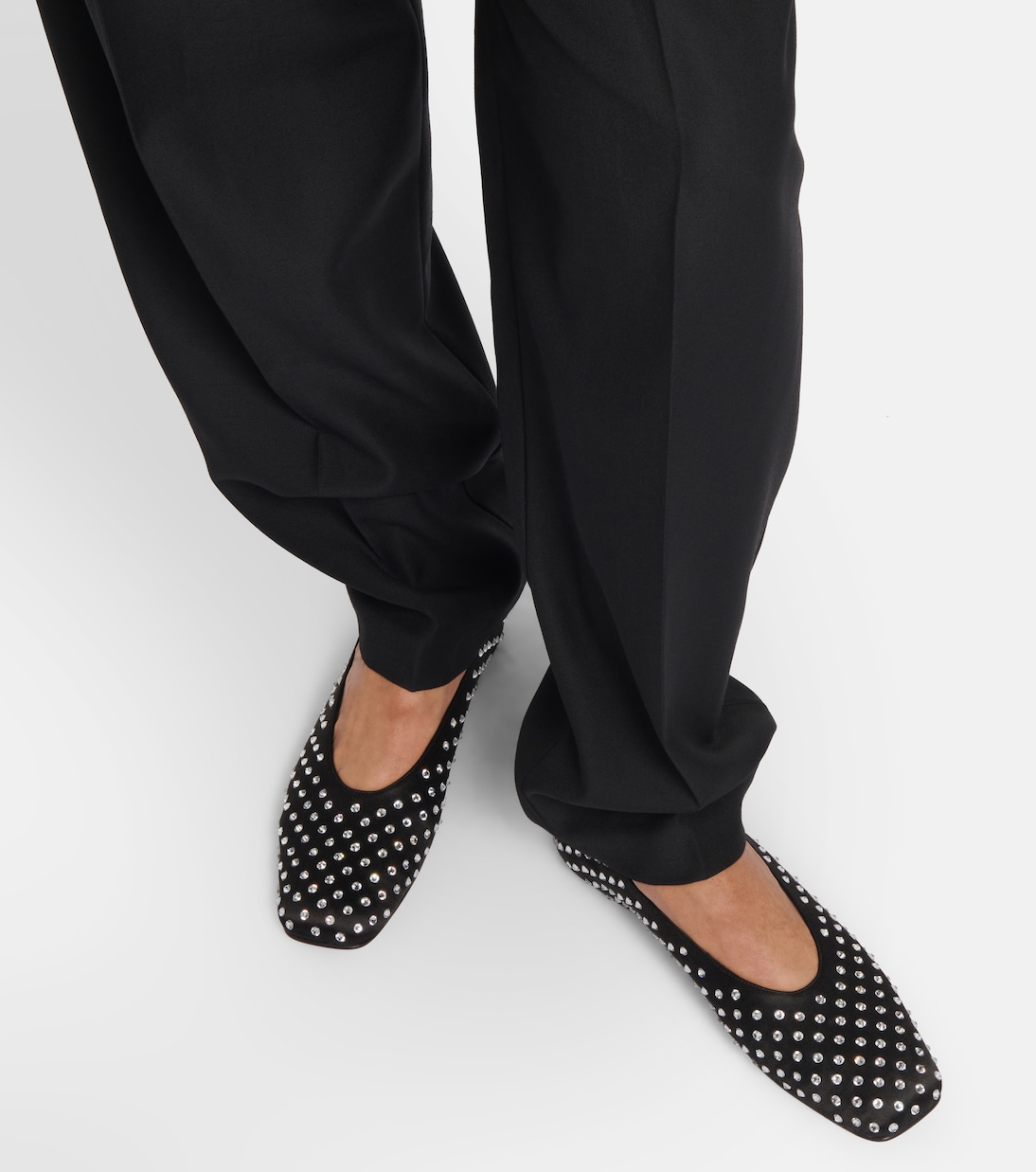 Embellished satin ballet flats | Magda Butrym