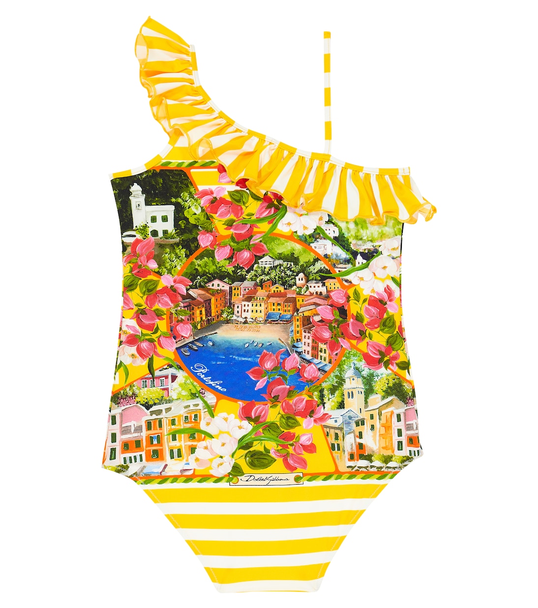 Portofino printed swimsuit | Dolce&Gabbana Kids