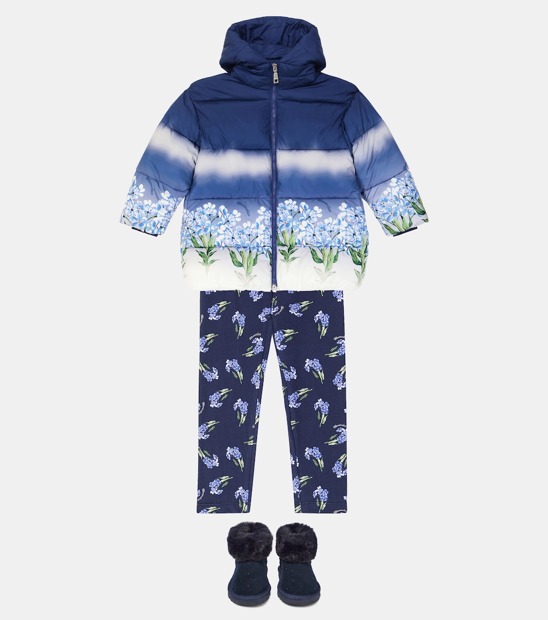 Floral puffer coat | Monnalisa