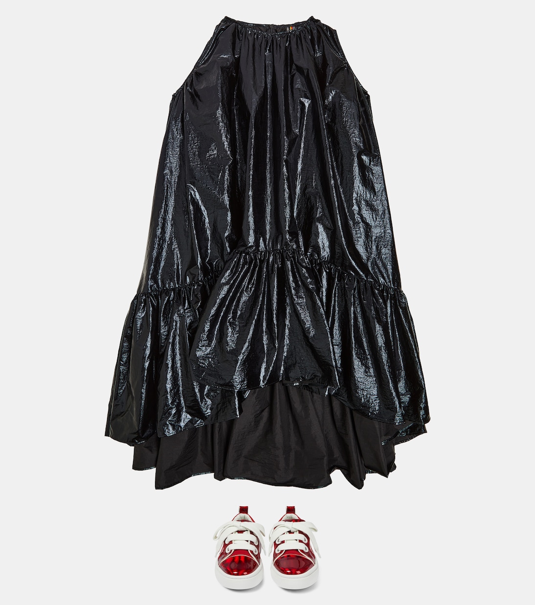 Metal ruffled metallic dress | Caroline Bosmans