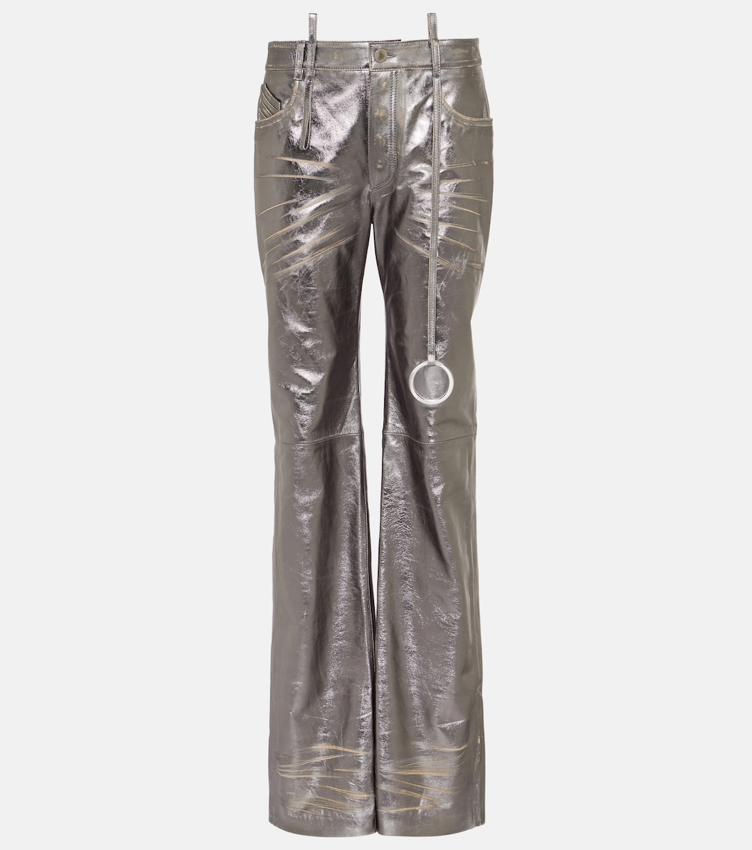 Gerade Hose aus Metallic-Leder | The Attico