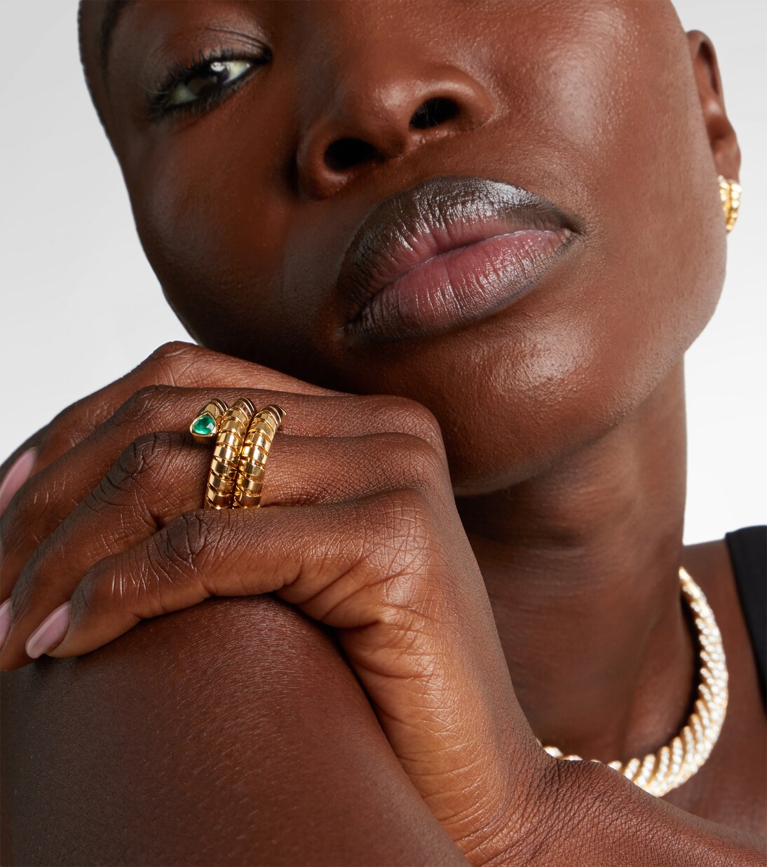 Anello Trisola in oro 18kt con smeraldo | Marina B