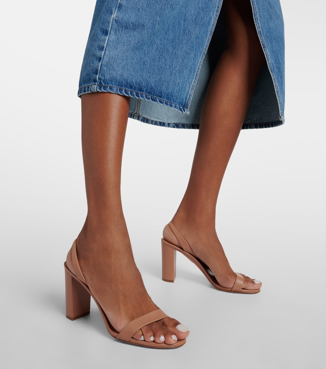 So Nude leather slingback sandals  | Aquazzura