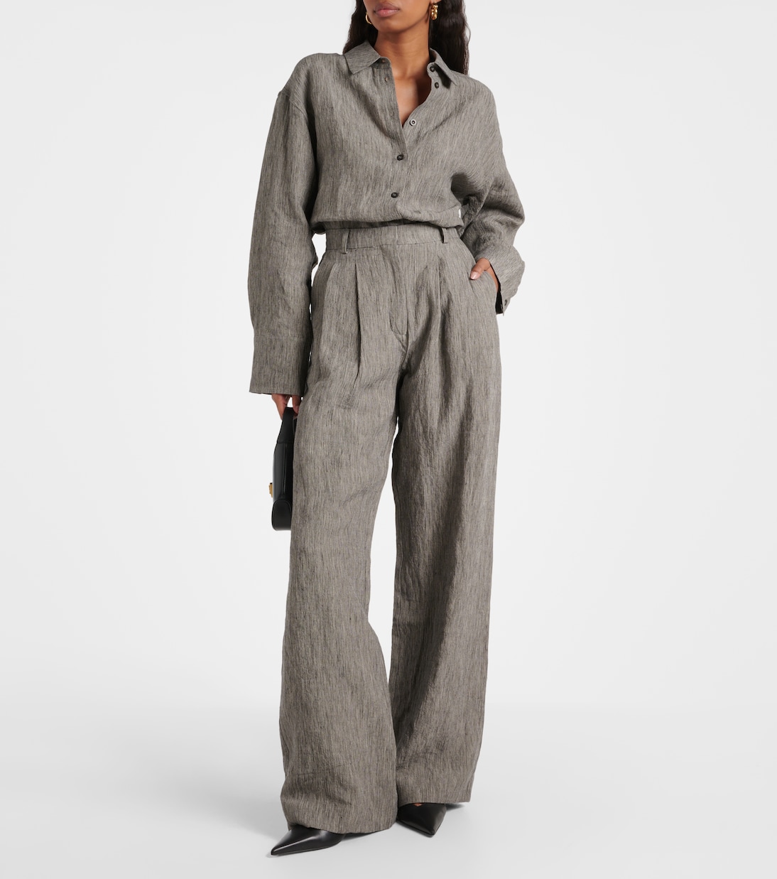 Weite High-Rise-Hose Amadine aus Leinen | Tove