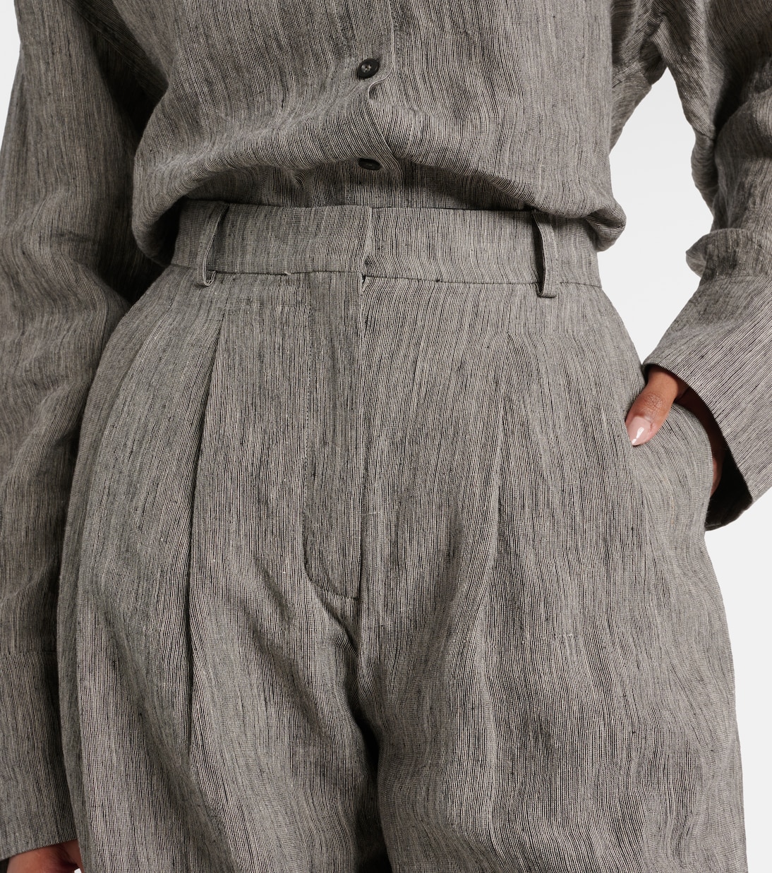 Weite High-Rise-Hose Amadine aus Leinen | Tove