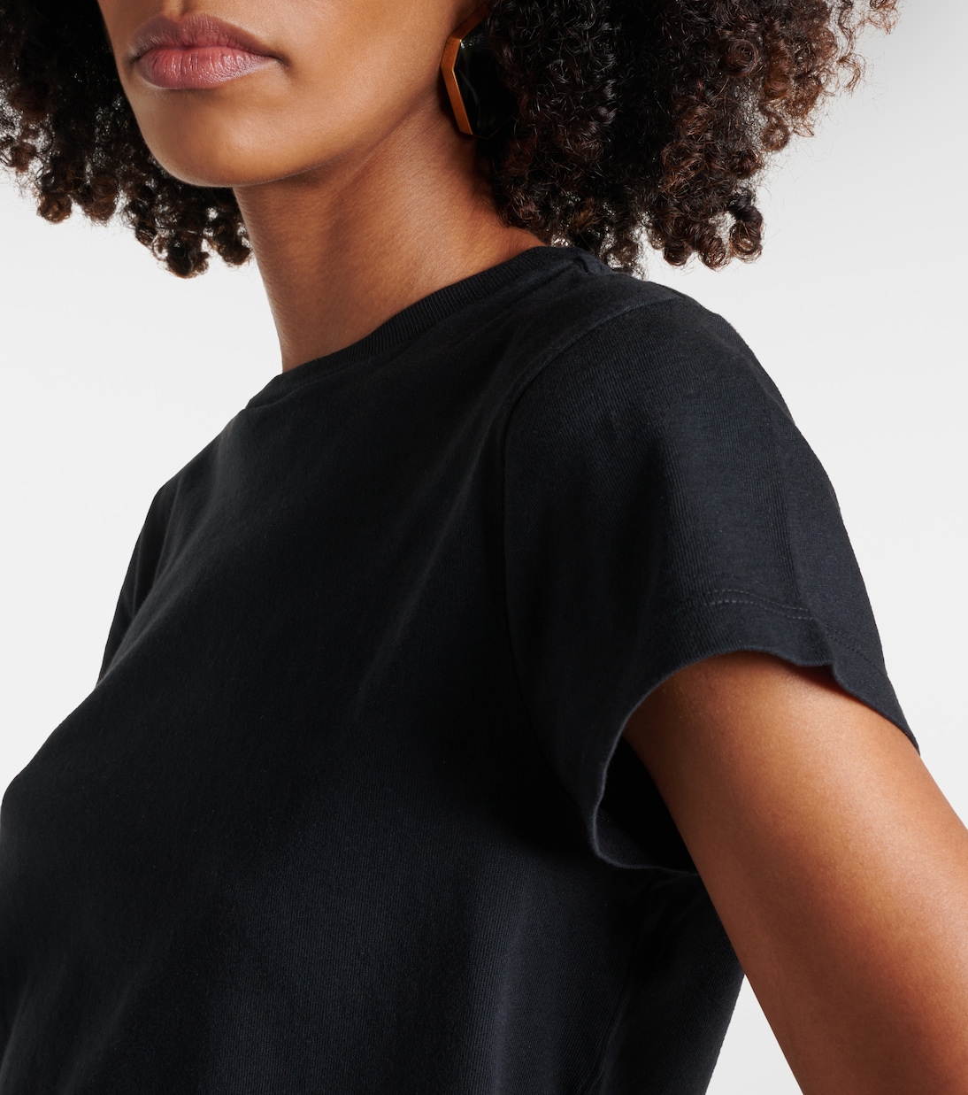 Adine cropped cotton jersey T-shirt | Agolde