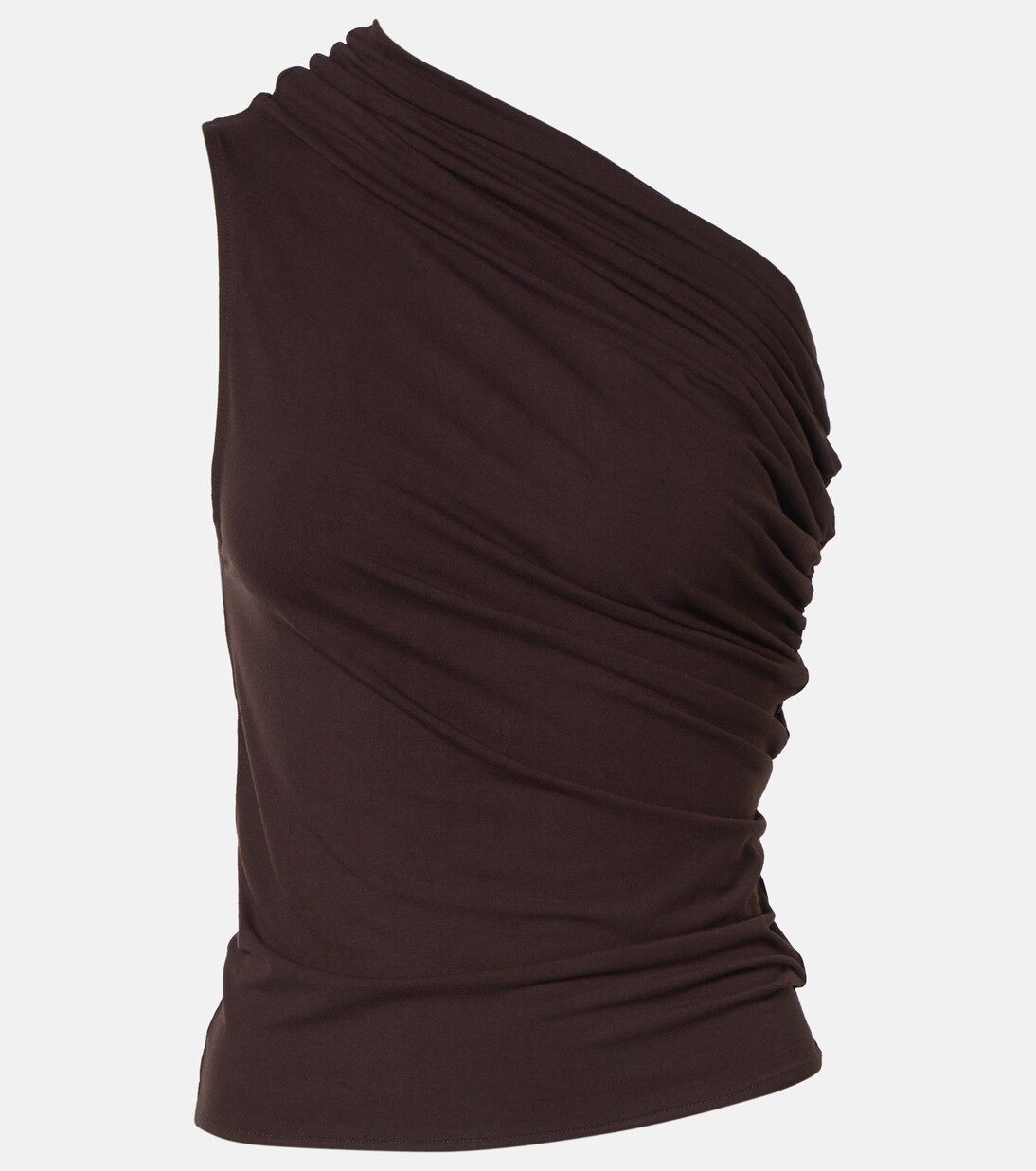 Pillar one-shoulder cotton-blend top | Entire Studios