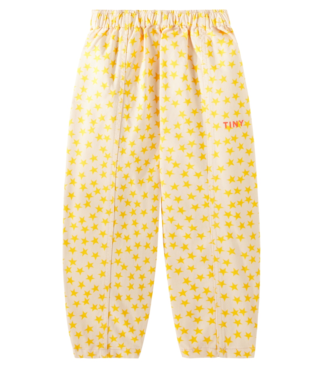 Stars printed cotton twill barrel-leg pants | Tinycottons