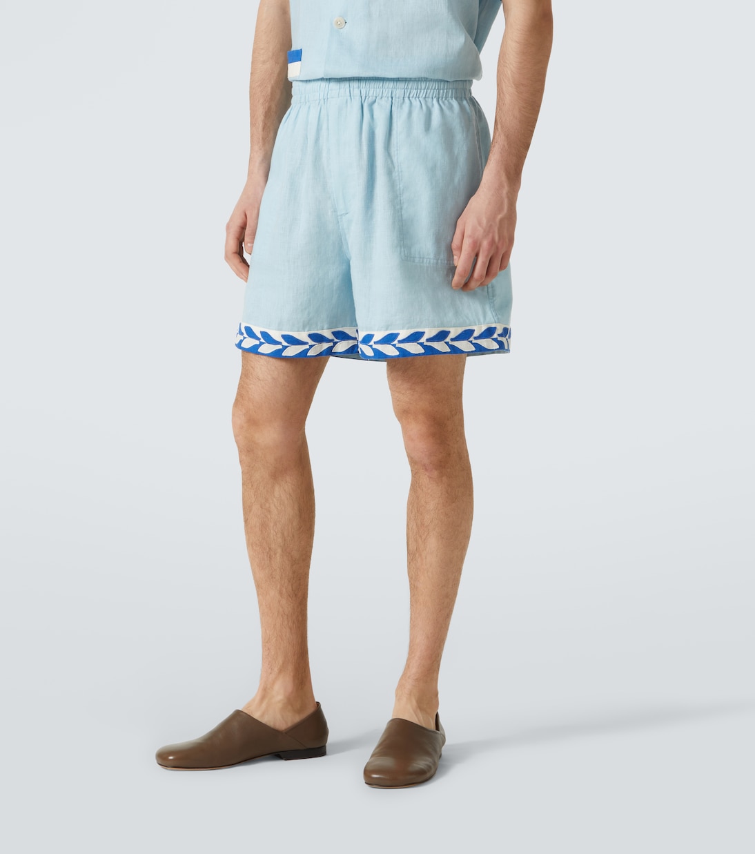 Bermuda-Shorts Seedling Stripe aus Leinen | Bode