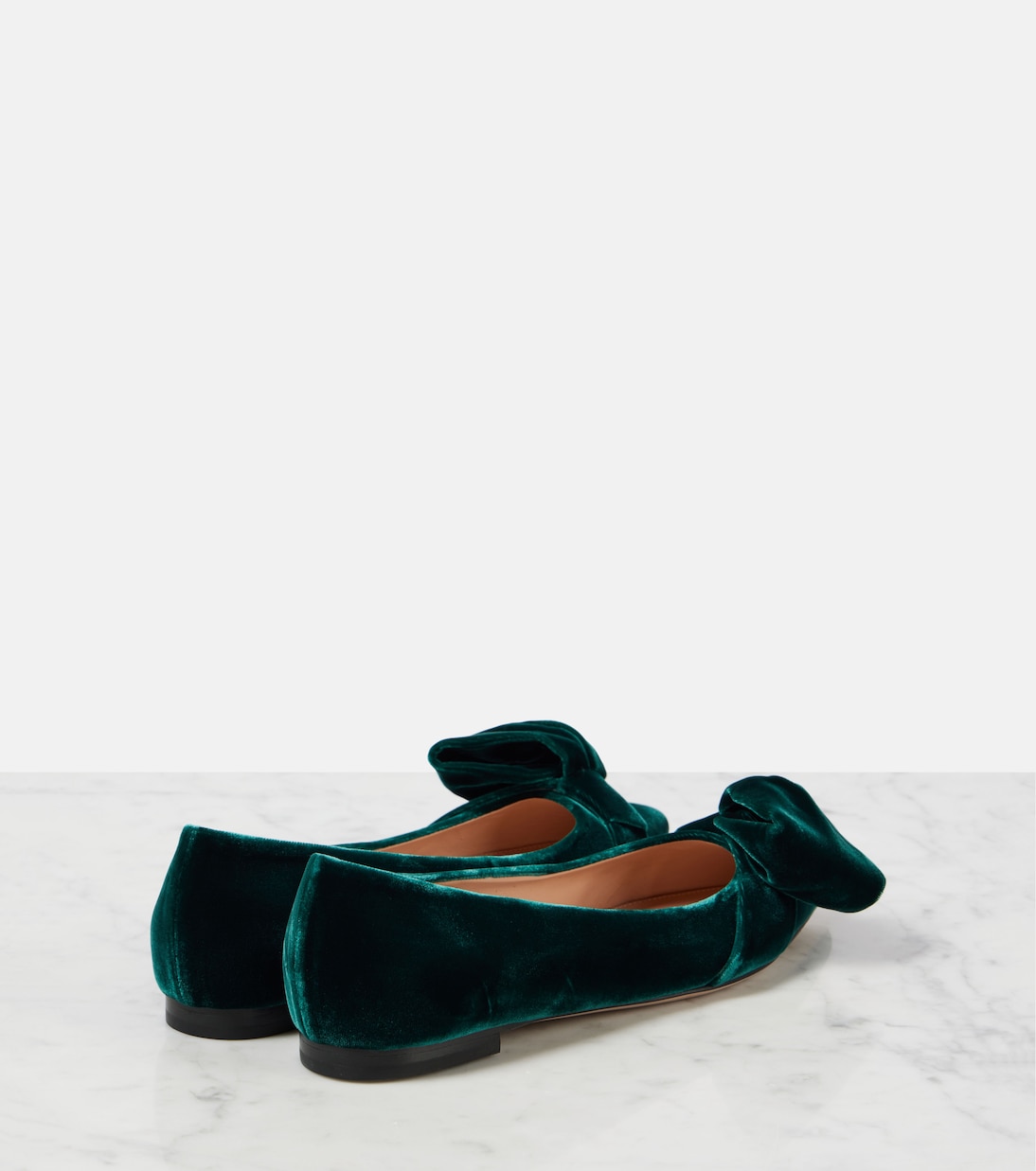 Bow-detail velvet ballet flats | Gianvito Rossi