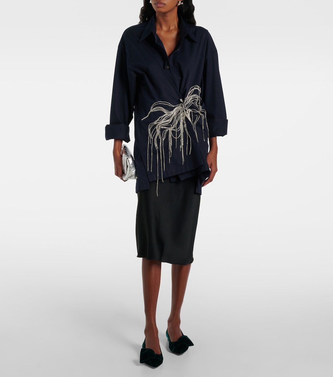 Bow-detail velvet ballet flats | Gianvito Rossi