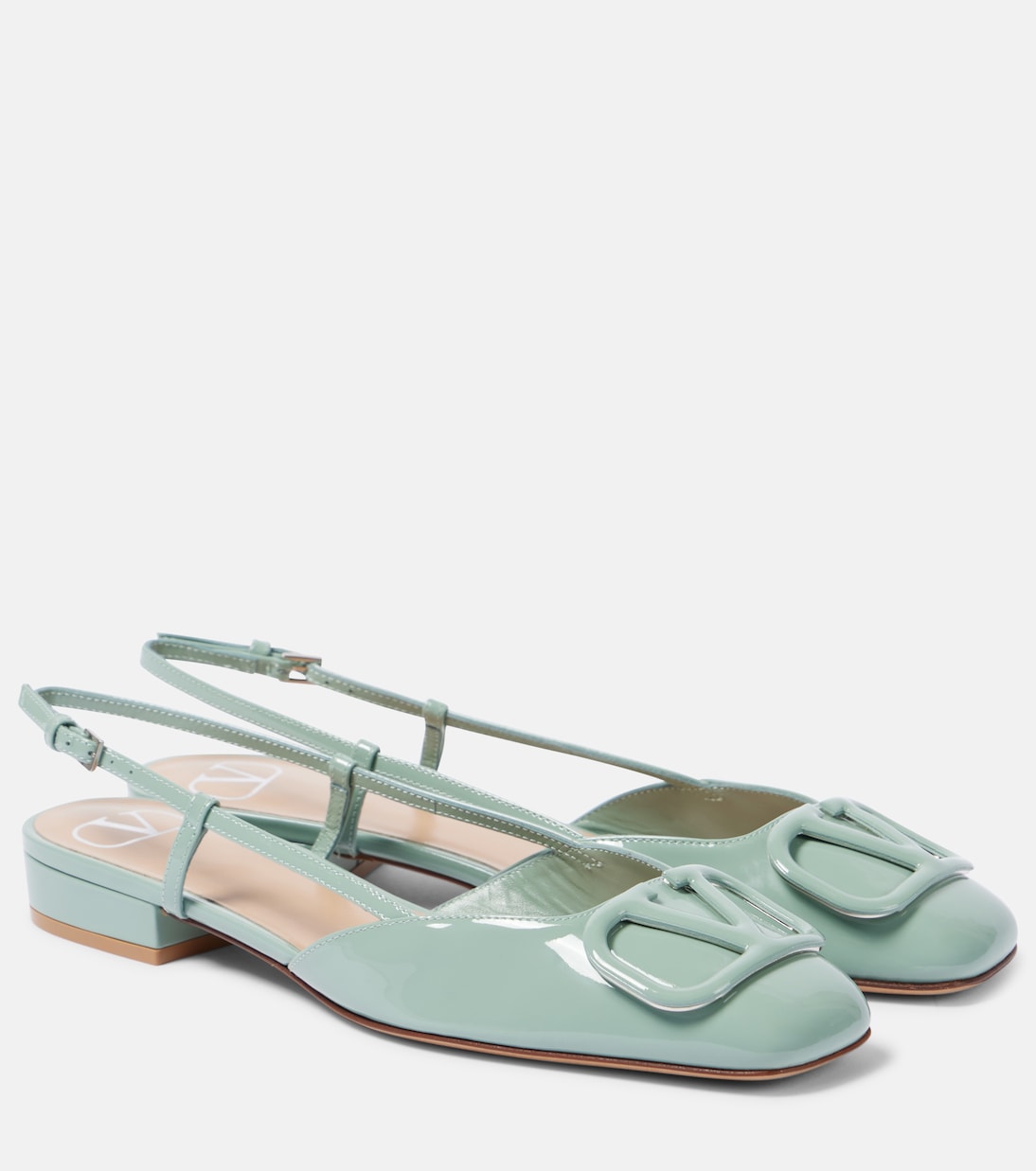 Slingback-Ballerinas VLogo Signature aus Lackleder | Valentino Garavani