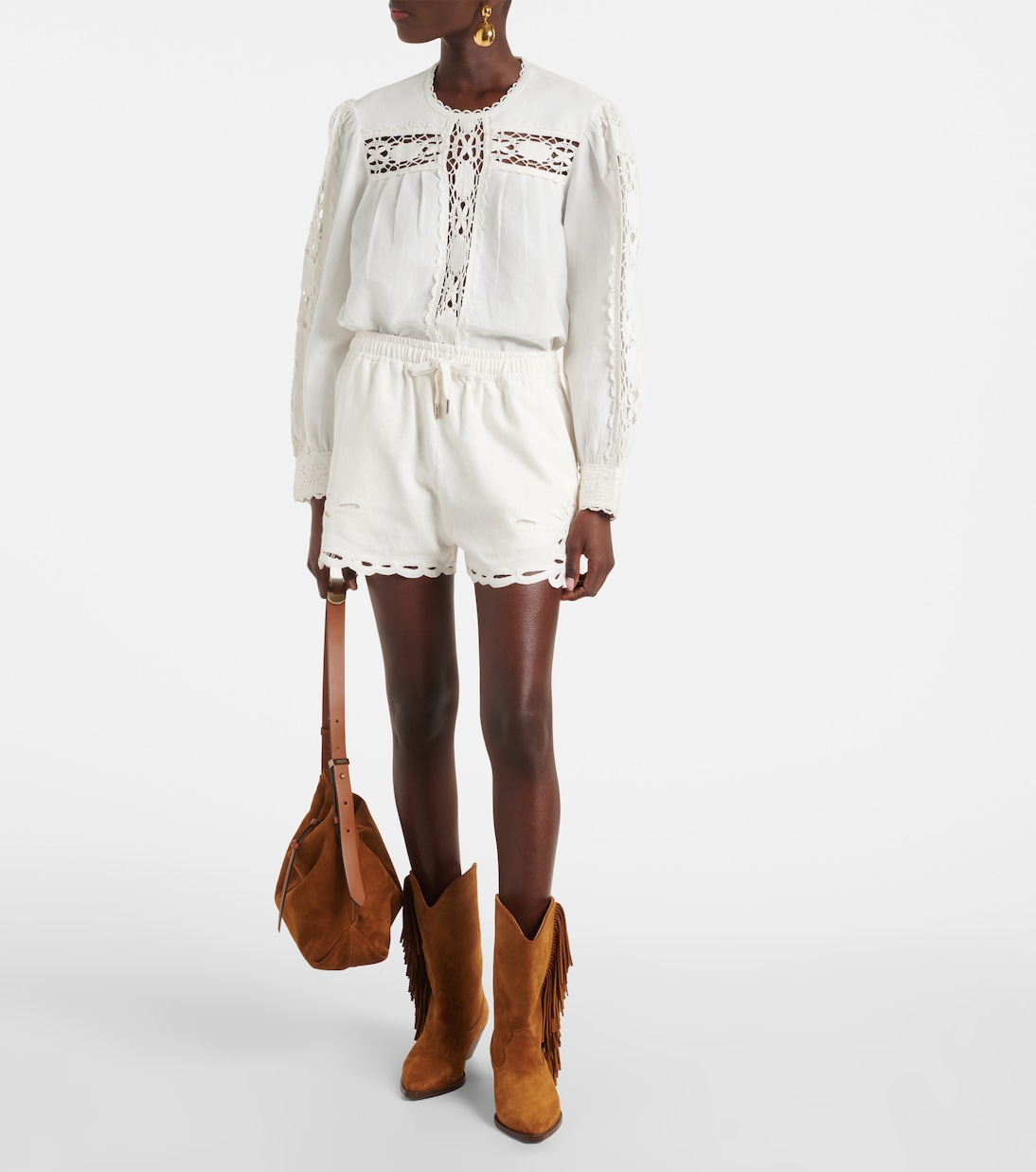 Valmira embroidered linen and cotton top | Marant Etoile