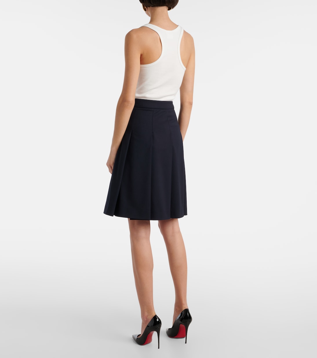 Minifalda de mezcla de lana plisada | Alessandra Rich