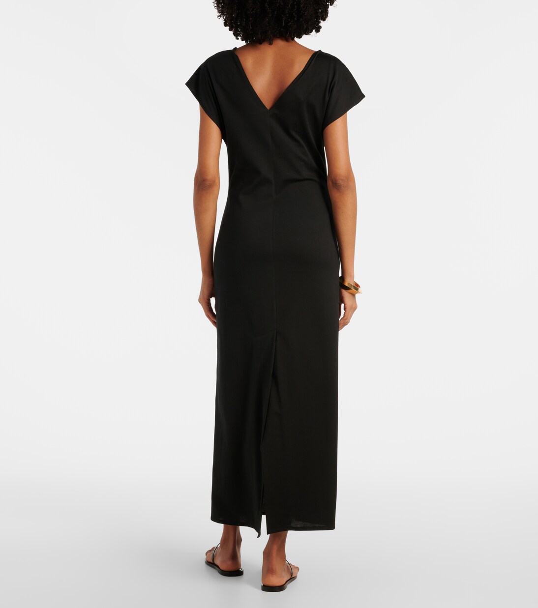 Asymmetric draped midi dress | Plan C