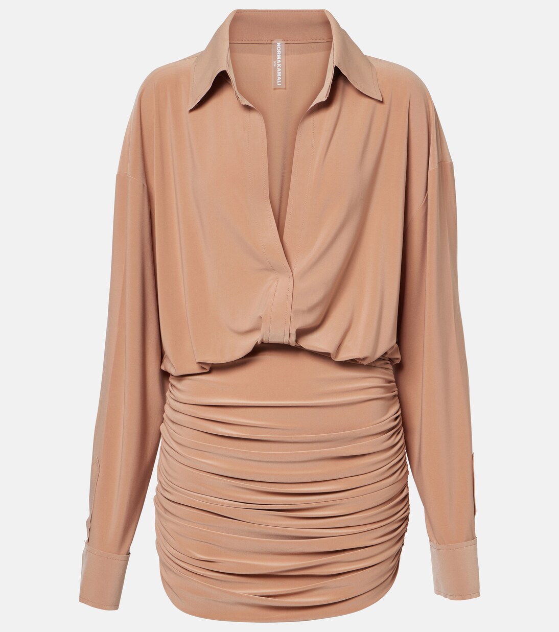 Shirred shirt dress | Norma Kamali