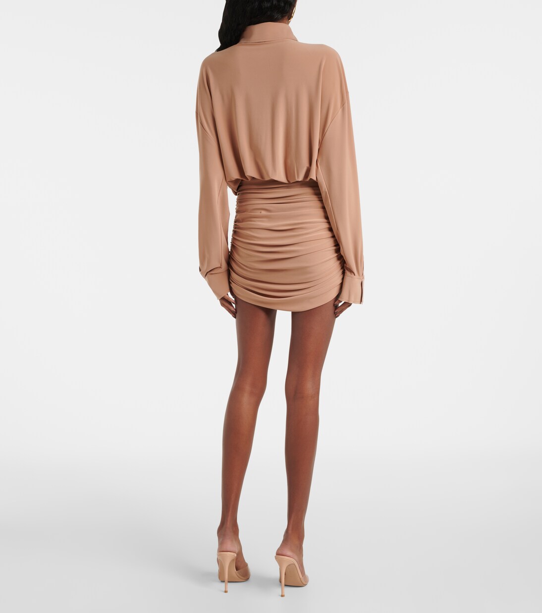 Shirred shirt dress | Norma Kamali