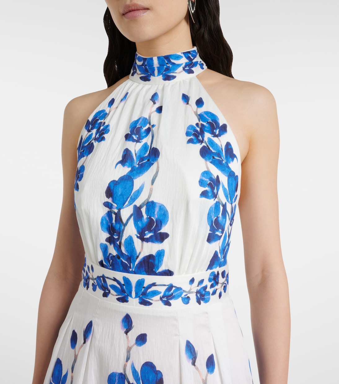 Robe longue Orchid Blues à fleurs | Rebecca Vallance