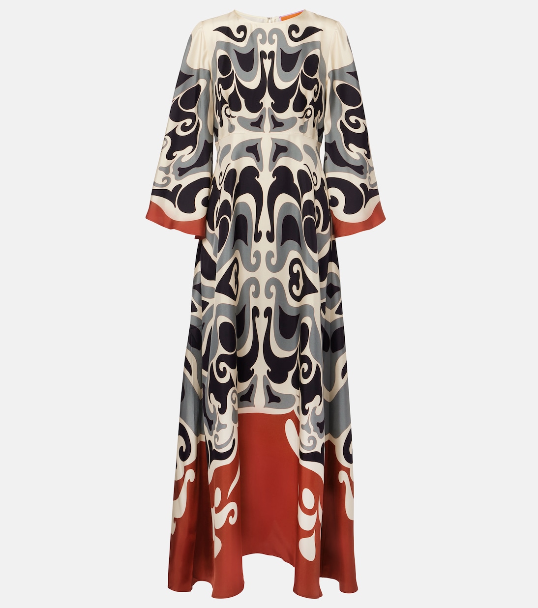 Abito lungo Phoenix Placée in twill di seta | La DoubleJ