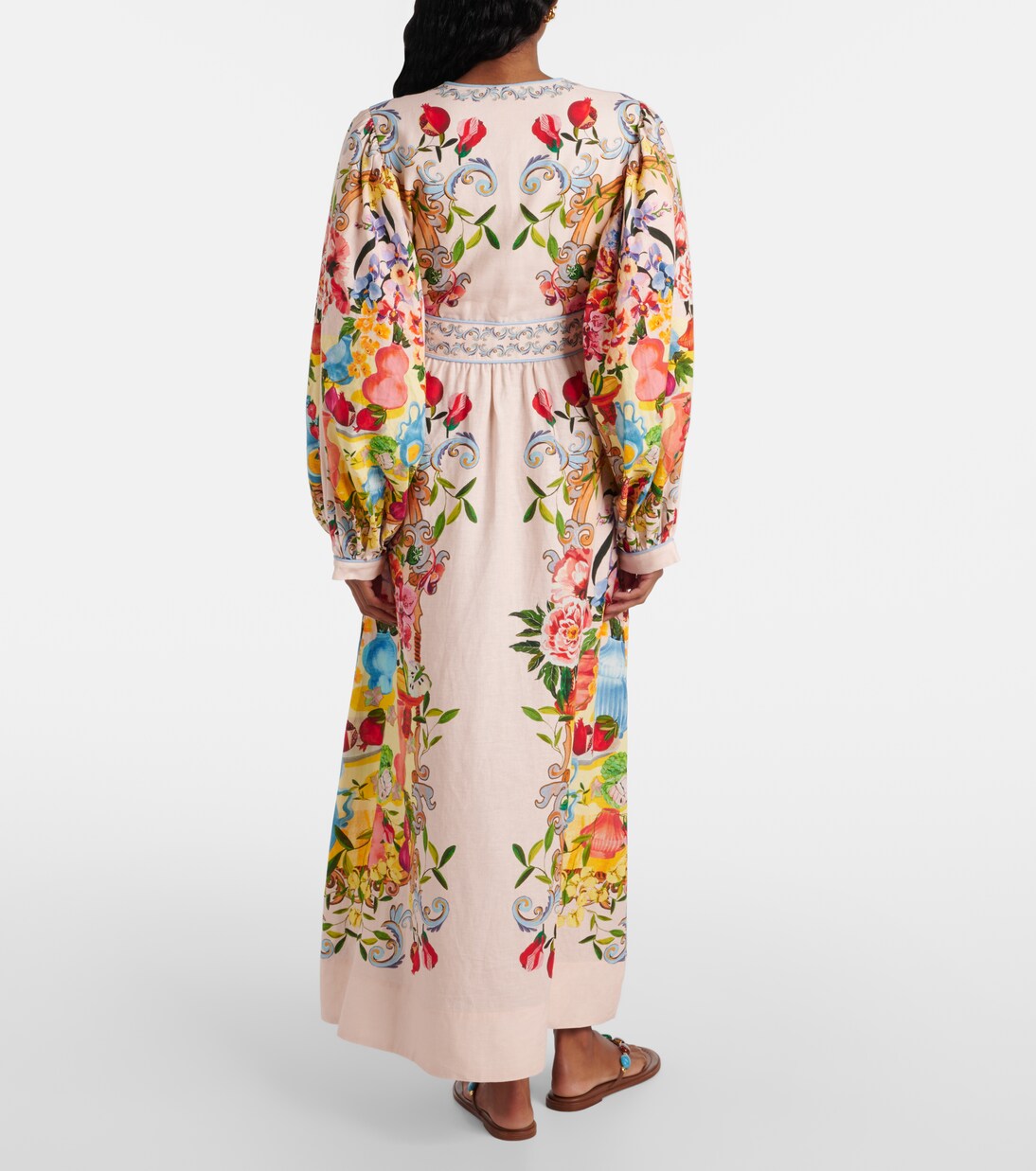 Robe longue en lin mélangé à fleurs | Farm Rio