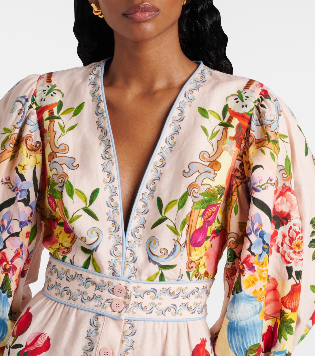 Robe longue en lin mélangé à fleurs | Farm Rio