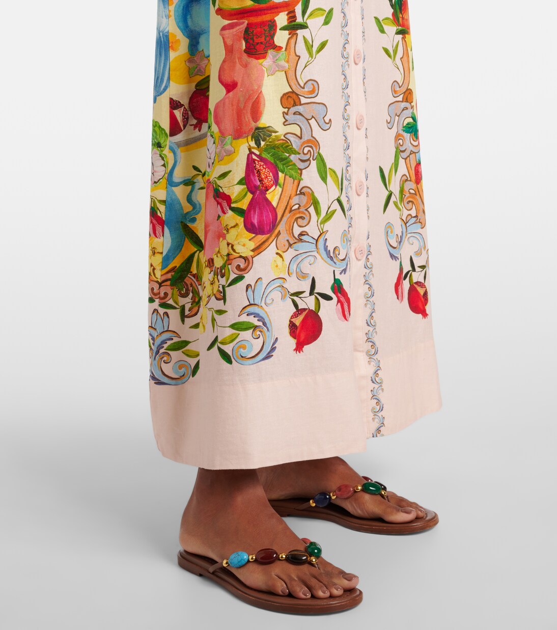 Robe longue en lin mélangé à fleurs | Farm Rio